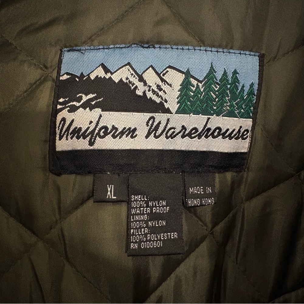 Vintage Military Utility Jacket Men's XL Olive Green Quilted Waterproof Workwear - Picture 10 of 10